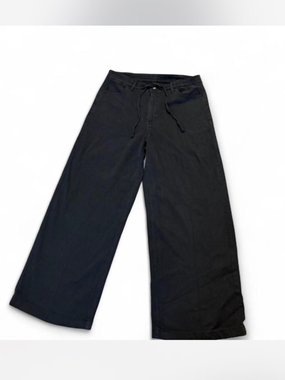 American Eagle Dreamy Drape Low-Rise Ultra Wide-Leg Pants Black Size 8